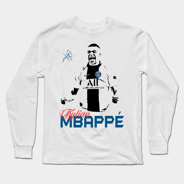 Kylian Mbappe France t-shirt Long Sleeve T-Shirt by MarCreative